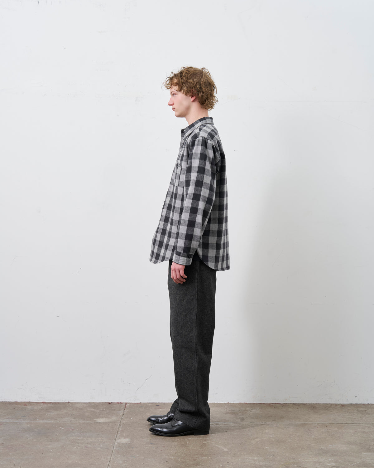 【 26FW 】BIGYANK Y1945 FLANNEL CHECK SHIRT / GREY