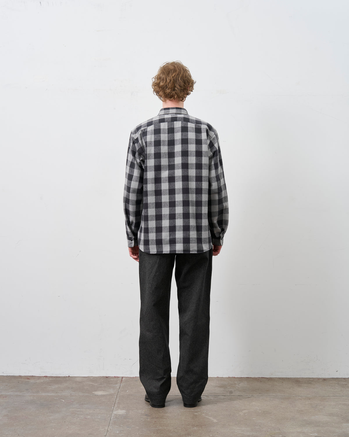 【 26FW 】BIGYANK Y1945 FLANNEL CHECK SHIRT / GREY