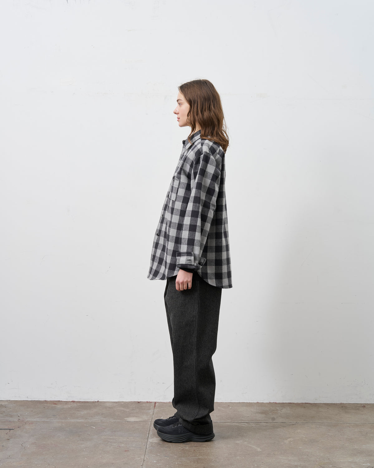 【 26FW 】BIGYANK Y1945 FLANNEL CHECK SHIRT / GREY