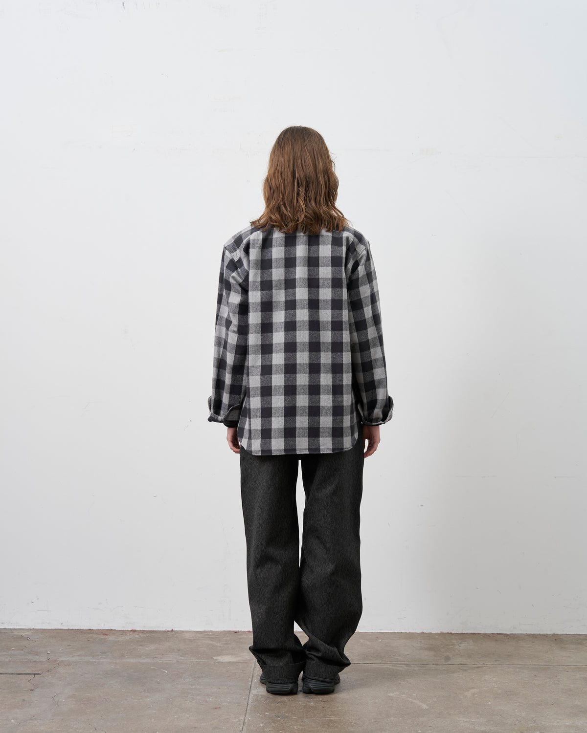 【 26FW 】BIGYANK Y1945 FLANNEL CHECK SHIRT / GREY