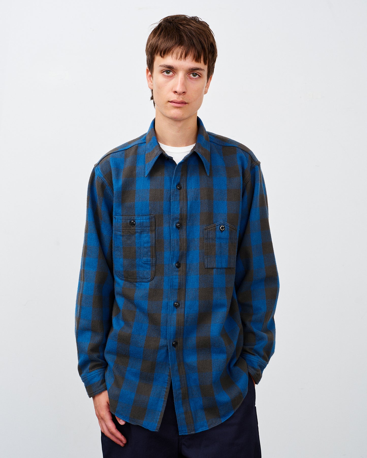 【 26SS 】BIGYANK Y1945 FLANNEL SHIRT BROCK CHECK / BLUE