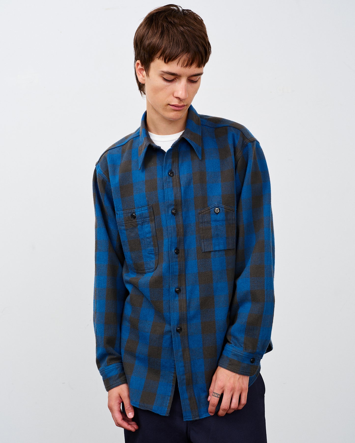 【 26SS 】BIGYANK Y1945 FLANNEL SHIRT BROCK CHECK / BLUE