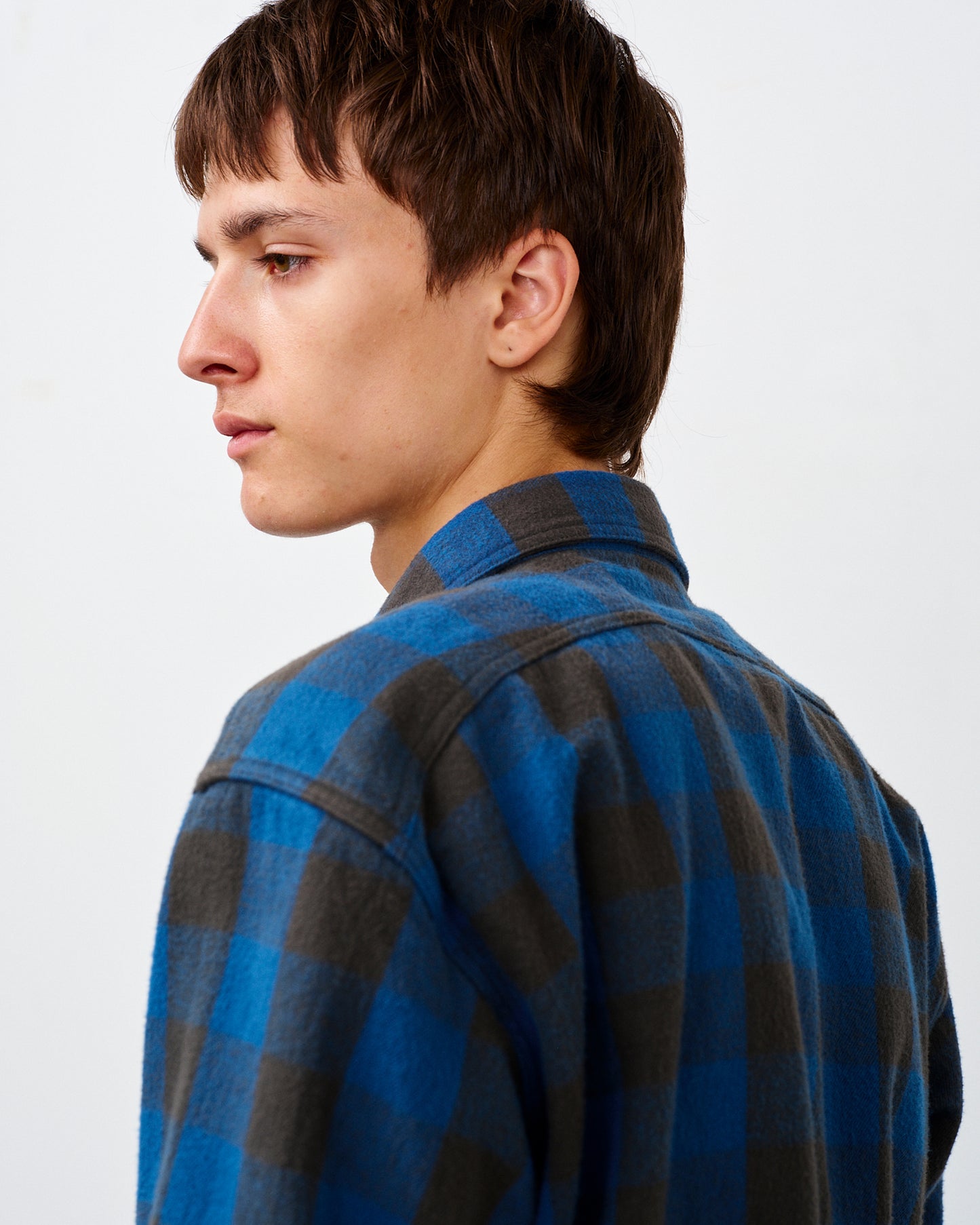 【 26SS 】BIGYANK Y1945 FLANNEL SHIRT BROCK CHECK / BLUE