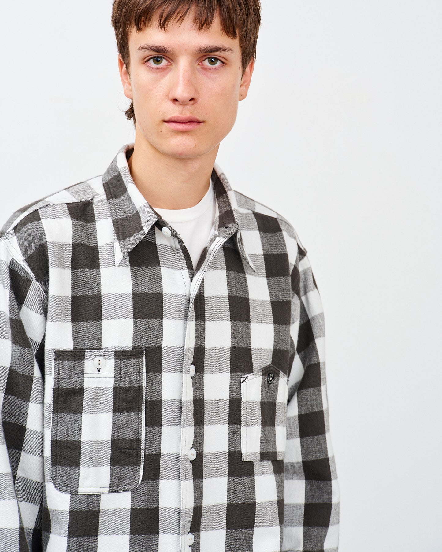 【 26SS 】BIGYANK Y1945 FLANNEL SHIRT BROCK CHECK / WHITE