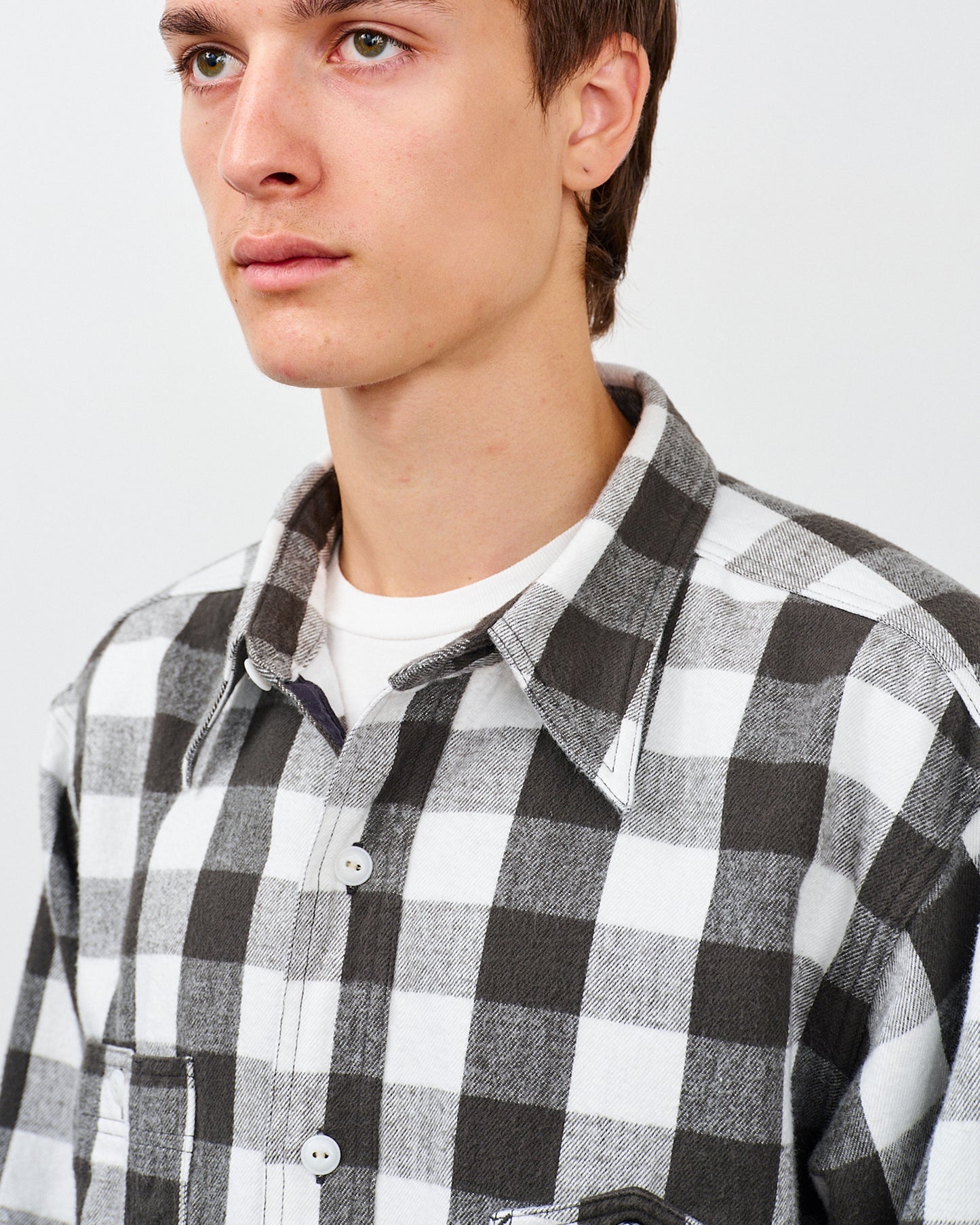 【 26SS 】BIGYANK Y1945 FLANNEL SHIRT BROCK CHECK / WHITE