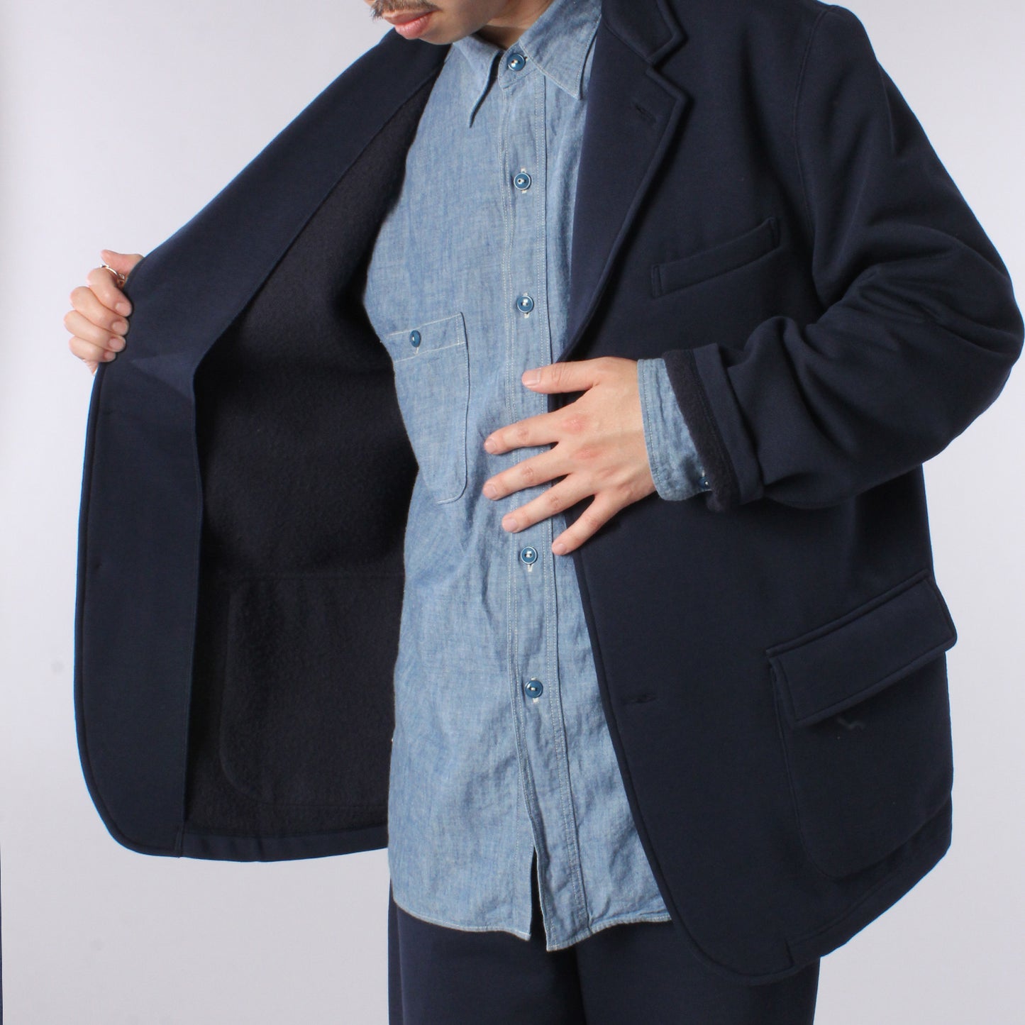 A'r DESIGN CAMPUS JACKET COTTON JERSEY / NAVY
