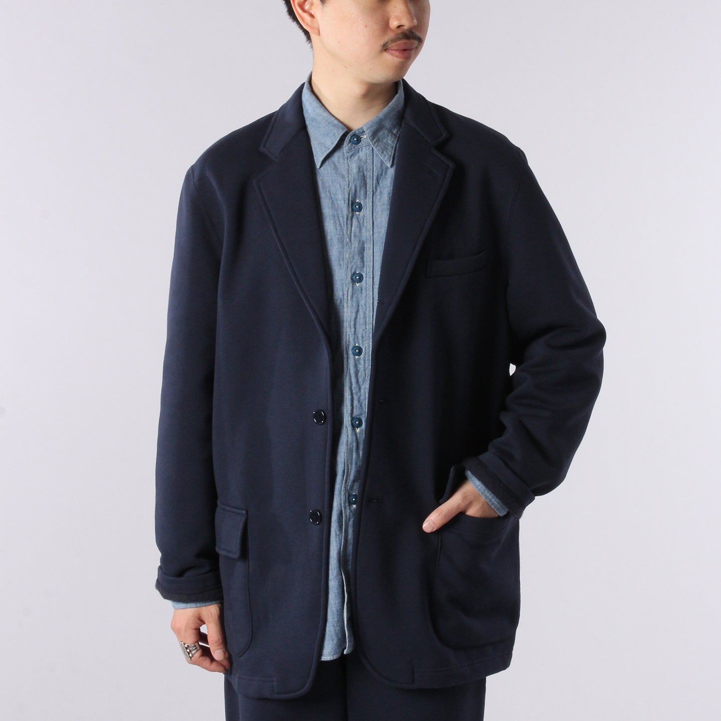 A'r DESIGN CAMPUS JACKET COTTON JERSEY / NAVY