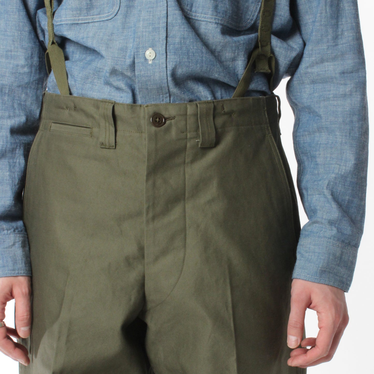 【 RESTOCK 】YANKSHIRE M1945 TROUSERS SATEEN / OLIVE