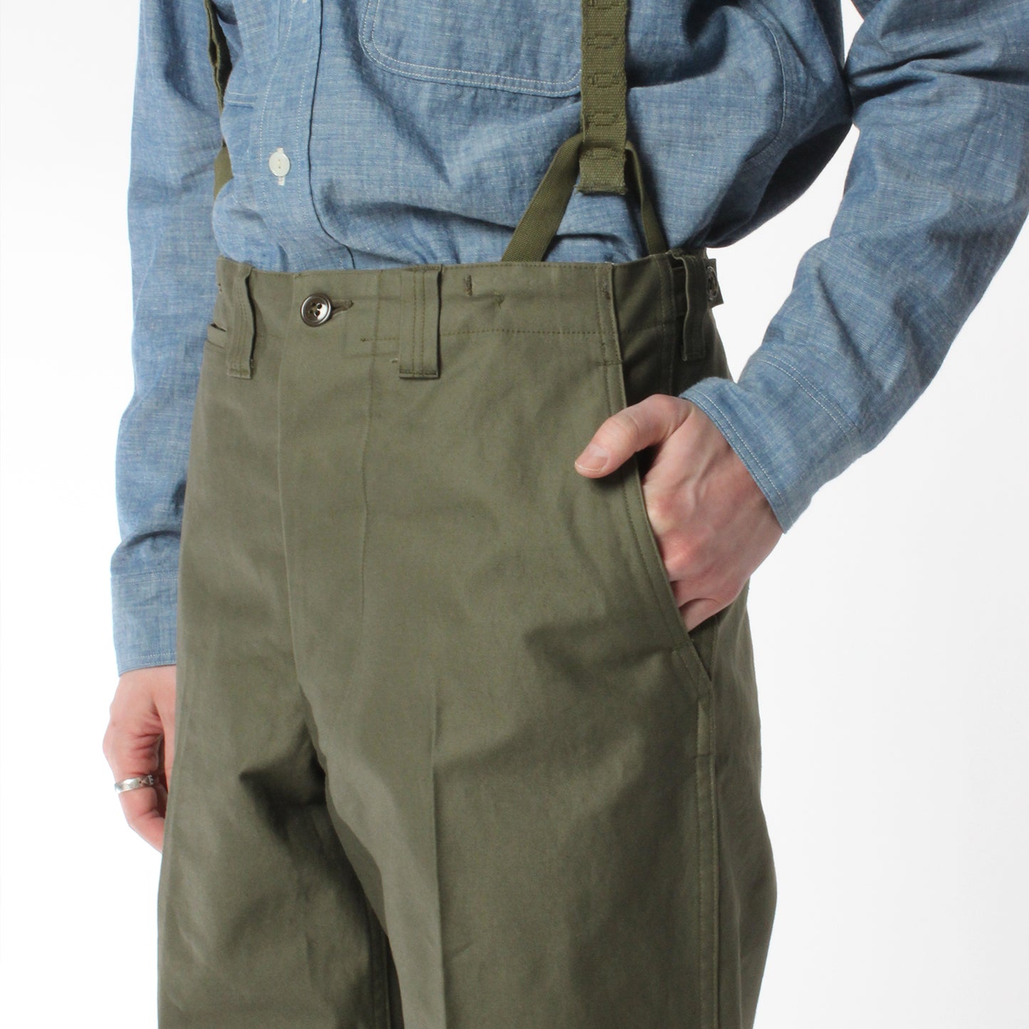 【 RESTOCK 】YANKSHIRE M1945 TROUSERS SATEEN / OLIVE