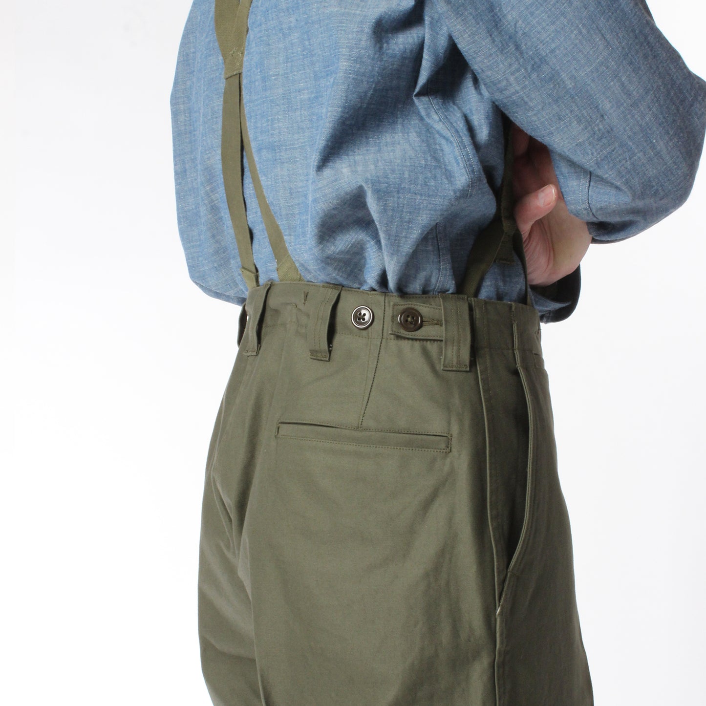 【 RESTOCK 】YANKSHIRE M1945 TROUSERS SATEEN / OLIVE