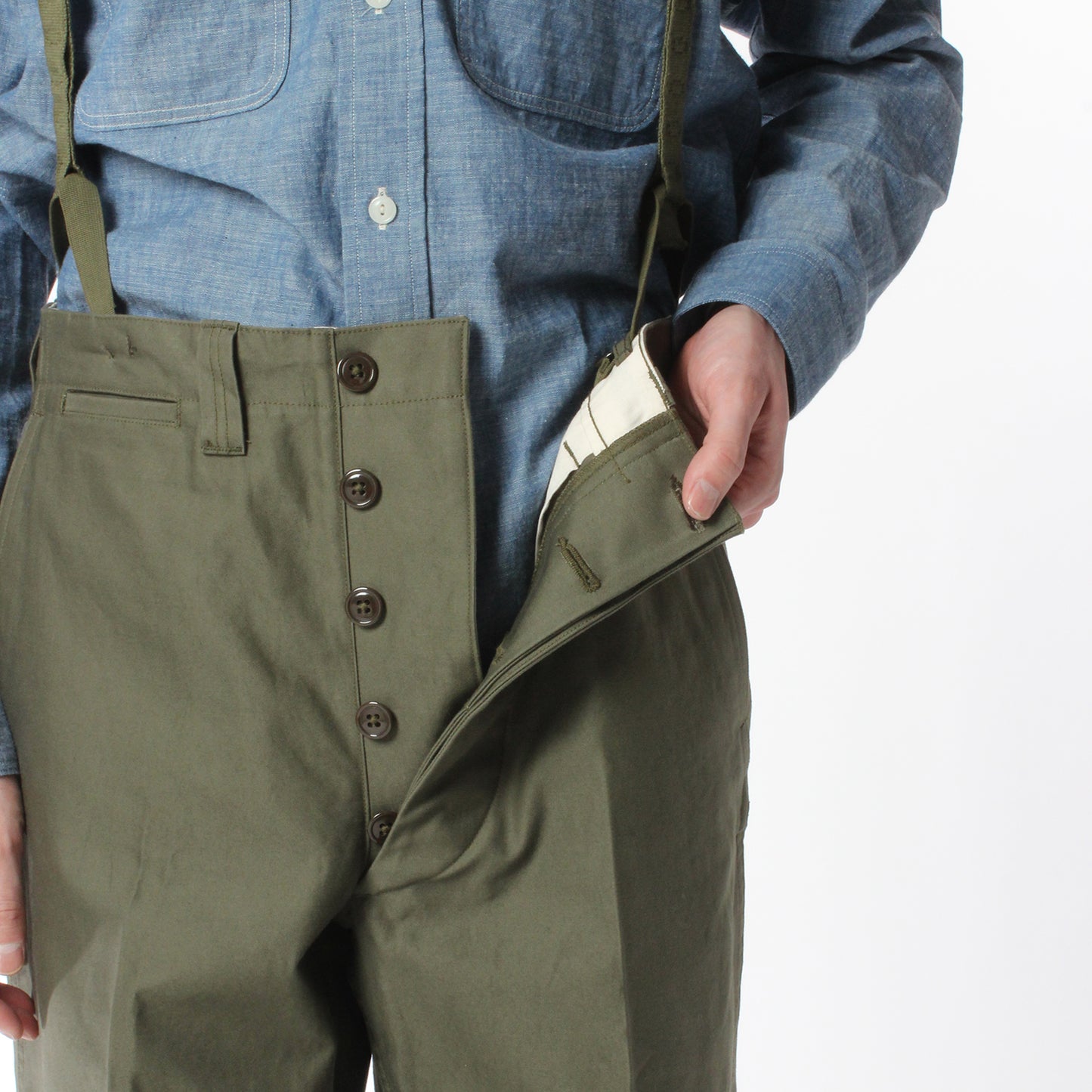 【 RESTOCK 】YANKSHIRE M1945 TROUSERS SATEEN / OLIVE