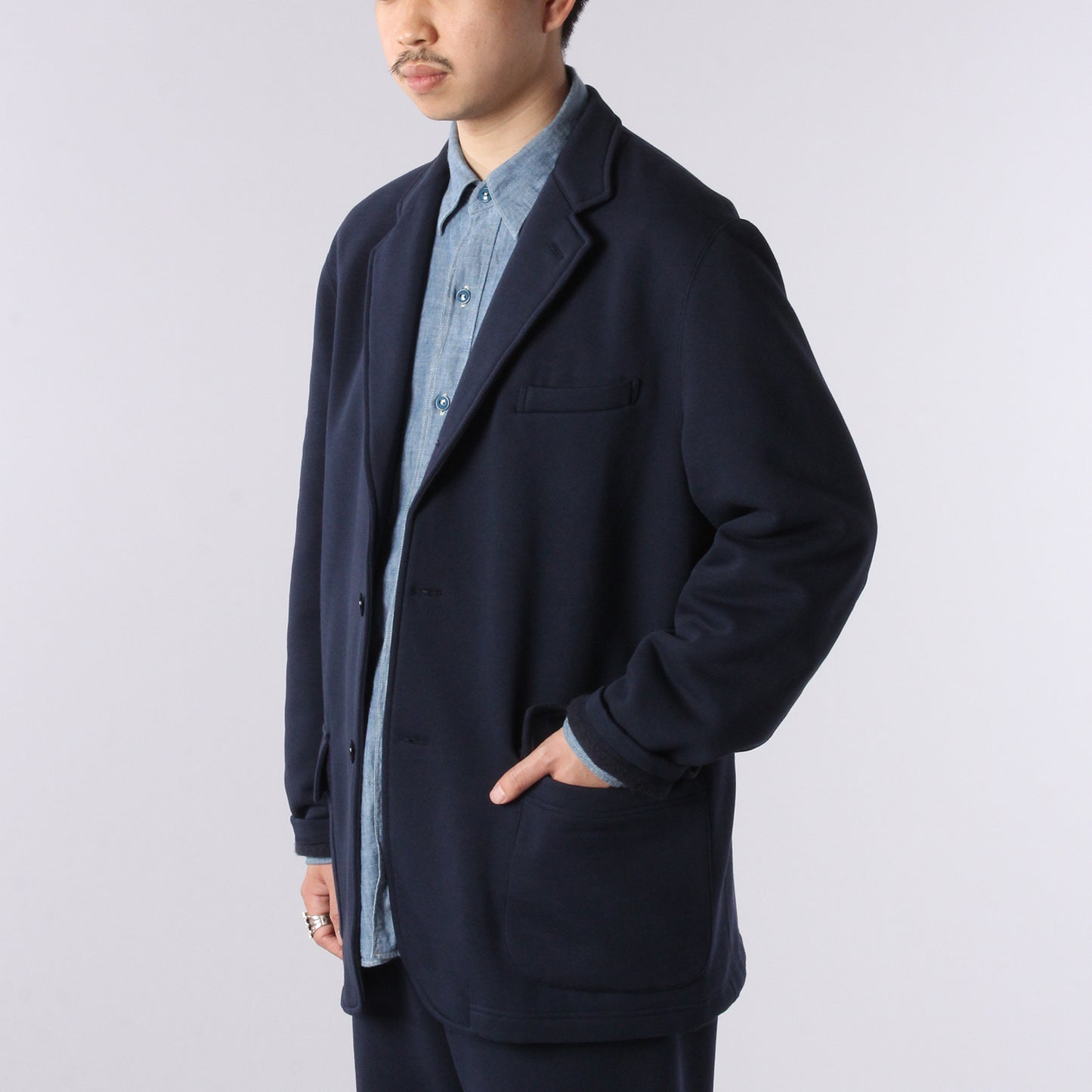 A'r DESIGN CAMPUS JACKET COTTON JERSEY / NAVY