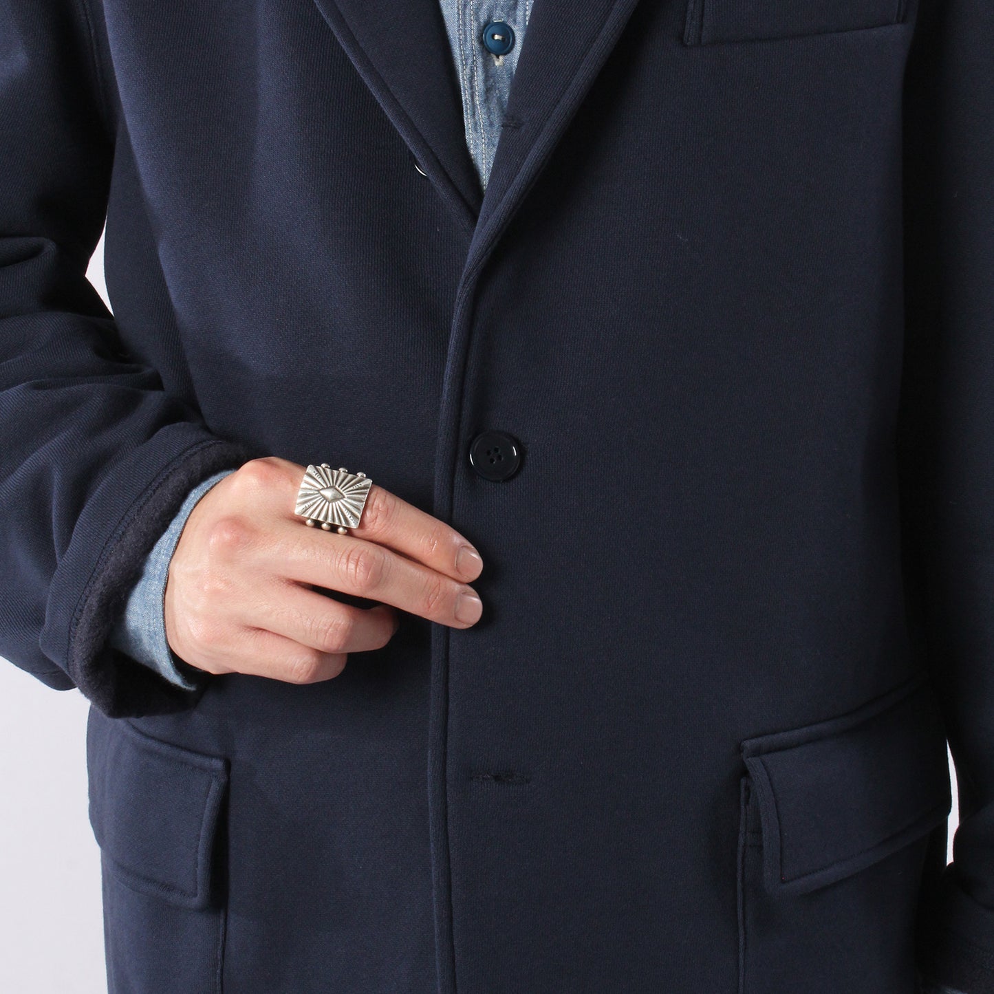 A'r DESIGN CAMPUS JACKET COTTON JERSEY / NAVY