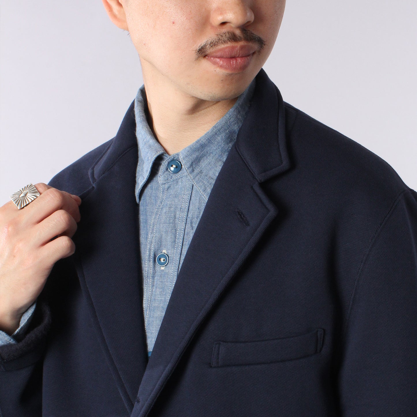A'r DESIGN CAMPUS JACKET COTTON JERSEY / NAVY