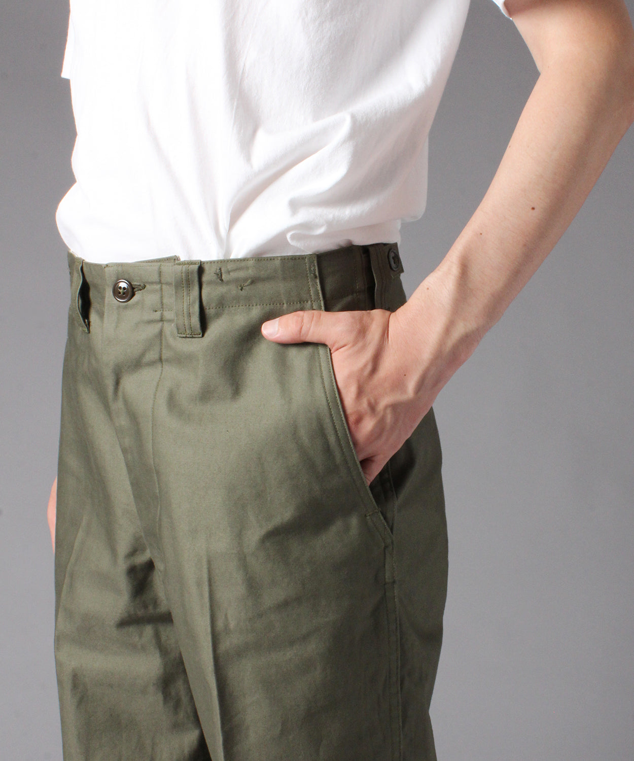 【 RESTOCK 】YANKSHIRE M1945 TROUSERS SATEEN / OLIVE